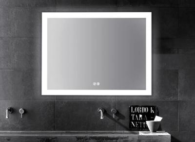 China LED Illuminated Touch Screen Bathroom Mirror With Aluminum Frame Sensor Demister for sale