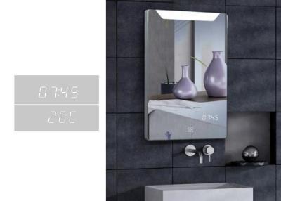 Chine Miroir adapté aux besoins du client de salle de bains de l'antibuée LED Bluetooth avec l'horloge et le calendrier à vendre