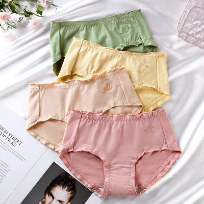 China High School Student Antibacterial Summer Style Women Girl Korean Underwear Women's Simple Japanese Mid-Waist Underpants Panties for sale