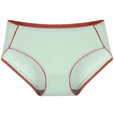 China Antibacterial Women's Underwear Thin Breathable Mid Waist Ice Silk Gaiters Lead Ultrathin Seamless Panties for sale