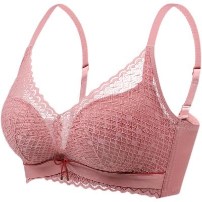 China QUICK DRY Woman Gather Set No Chinlon Steel Breathable Soft Thin Adjustable Bra Lace Cup Ring Modal Underwear for sale