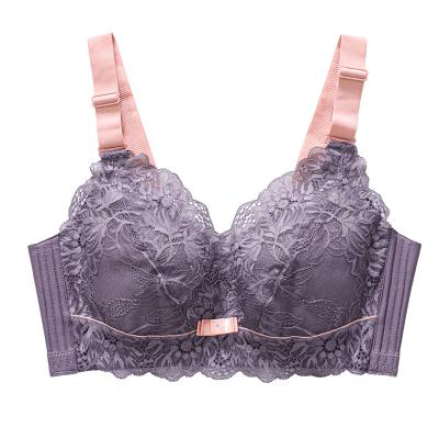 China Fashion Super Soft QUICK DRY Adjustable Beauty Woman Ring Lace Bra Underwear Ladies Large Size Not Steel Bra for sale