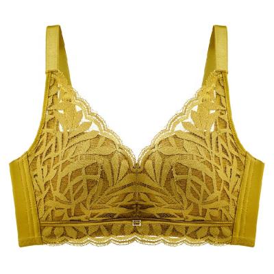 China Women's High Quality QUICK DRY Ladies Comfort Underwear No Steel Ring Latex Lace Bra Underwear Ladies Bra for sale