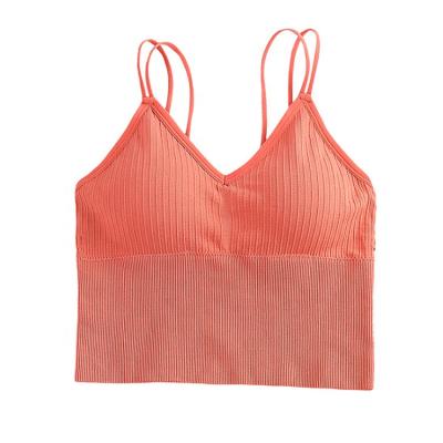 China Summer QUICK DRY high quality pure color woman breathable pure color no steel ring chinlon bra underwear tops for sale