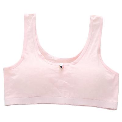 China Student Girl QUICK DRY Simple Solid Color Breathable Comfortable Underwear Knitted Vest Cotton Padded Bra for sale