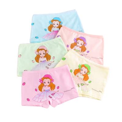 China Children Girl Underwear 2-9Y Cotton Girls Panties Print Pattern Children Antibacterial High Quality Cute Boxer Soft Panties for sale