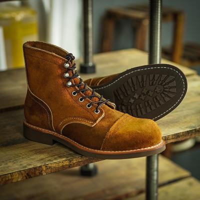 China Motorcycle Anti-Slippery Heritage Boots Durable Goodyear Welted 8111 Vintage Genuine Leather For Men's Fashion Boot Cowboy Shoes Support OEM for sale