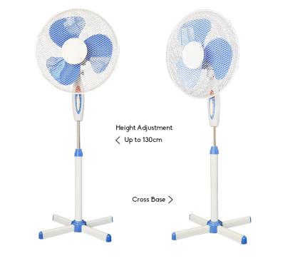 China Cheap Price Plastic 16 Inch Stand Fan 3 Blade Base Cross Stand Fan Standing Fan for sale