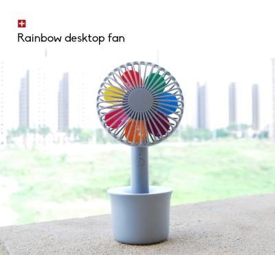 China Lower Noise Mini Handheld Japanese Rainbow Fans Portable Electric Hand Fan Rechargeable for sale