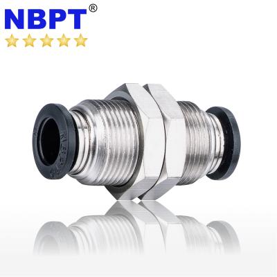 China Bulkhead Union Connector Dual One Touch Push To Connect In Line P.M. Mini Fitting Mini Type for sale