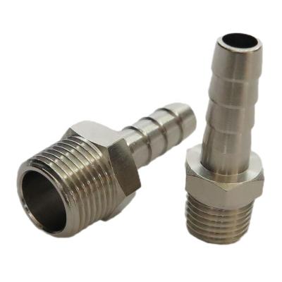 China Air Hose 1/8 Thread Connection BPST BSPP NPT 1/4 3/8 Push In 1/2 External Male Thread Barb Brass Pipe Fitting Hose Pipe Adapter for sale