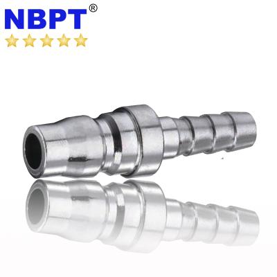 China Garment Shop Nitto Kohki Type Brass Barb Hose Quick Connect Push On Tube Fitting Through NBPT for sale