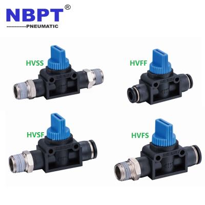 China Shops HVFF HVSS HVSF HVFS Type 4mm-12mm OD Pipe Tube BSPT BSPP NPT Thread Plastic Hand Valve Construction Material Pneumatic Fitting for sale