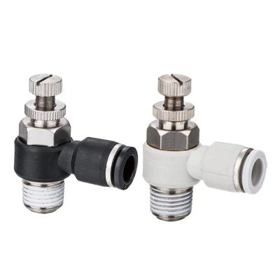 China Material of Construction Shop Plastic SL/SC Air Flow Control Recess Fittings One Touch Pneumatic Throttle Valves for sale