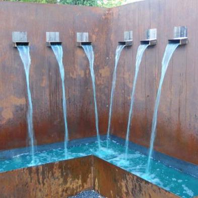 China Outdoor decoration rusty metal corten steel water fountains for garden for sale