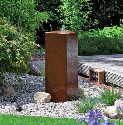 China Outdoor Decoration Corten Steel Garden Water Features Column Fountain for sale