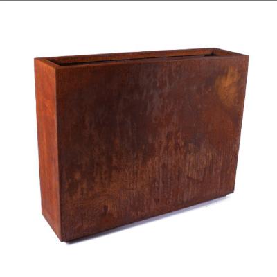 China Modern Tall Corten Steel Planter Rectangular Garden Planters for sale