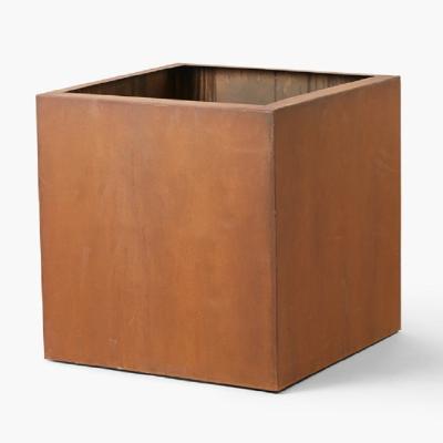 China Large Modern Square Corten Steel Tree Planters for sale