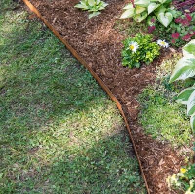 China Outdoor Decoration Garden Lawn Edging 100mm Corten High Steel Landscaping Edging for sale