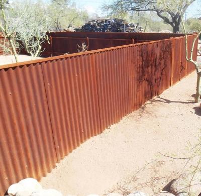 China Easily Assembled Corten Corrugated Metal Fence Panels for sale