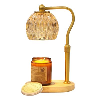 China Wood Base Candle Warmer Home Office Hotel Yoga Gym Candle Lamp Warmer Lamp with Adjustable Brightness, Suitable Home Decoration for sale