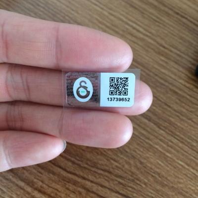 China Waterproof custom vinyl/PET/PP/PE/paper QR code security label sticker for sale