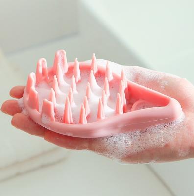 China New Design Plastic Shampoo Messenger Brush Silicone Hair Scalp Massager for sale