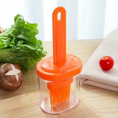 China Sustainable Kitchen Frying Oil Dispenser Bottle With Silicone Oil Brush 2 In 1 for sale