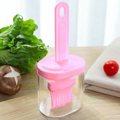 China Viable Hot Selling Plastic Cooking Oil Bottle With Silicone Basting Brush for sale