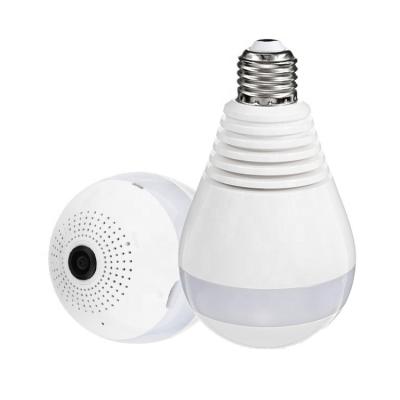 China PAN-TILT Home Use 1080P V380 LED Bulb Light Camera WiFi VR 360 Panoramic IP Camera for sale