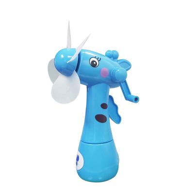 China Cute New Design Animal Cartoon Portable Water Jet Dynamo Blade Portable Hand Cooling Small Table Mini Fan For Kids for sale