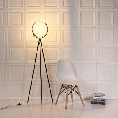 China Warmth Postmodern Modern Living Room Bedroom Floor Light Decorative Led Circle Corner Bedside Standing Tripod Halo Minimalist Floor Lamp for sale