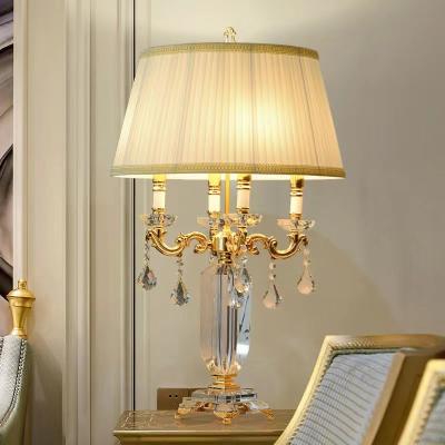 China Modern post modern desk led lamparas design decoration bedroom bedside night light items crystal lampen luxury candelabra table lamp for sale