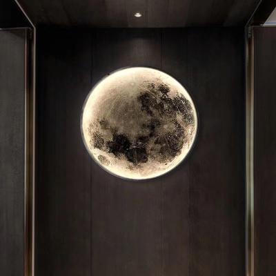 China Moon Wall Lamps Creative Corridor Modern Led Wall Mount Wall Fixture Lighting Living Room Bedroom Background Night Decorative Fixture for sale