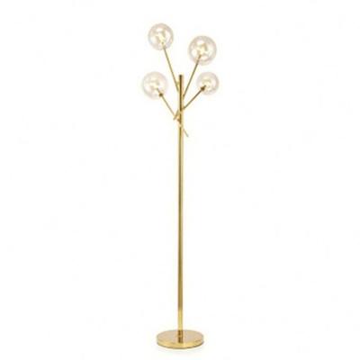 China Hotel Postmodern Stylish Postmodern Low-key Luxury Vintage Living Room Bedroom Midcentur Brass Floor Lamp for sale