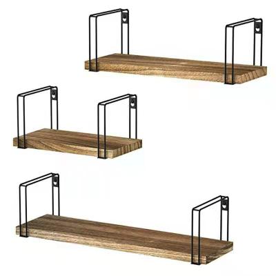 China Wall Shelf Storage Furniture Metal Antique Industrial Vintage Rustic Hanging Solid Wood Mounted Wall Floating Shelves For Wall UZ18136 for sale