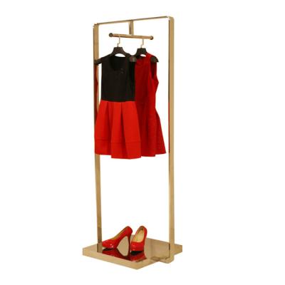 China Floor Standing Stainless Steel Clothing Display Rack Store Furniture Hanging Garment Display Stand UZ18064 for sale