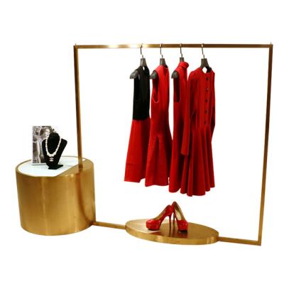 China Factory Material Design Creative Combo Rose Gold Clothing Rack Eco - Friendly for sale