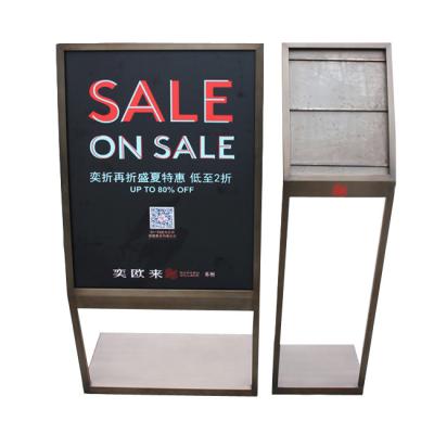 China Metal Poster Display Metal Sign Board Holder For Display Mall for sale