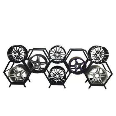 China 3 Layers Eco-friendly Custom Car Metal Wheel Rim Car Accessories Wheel Hub Display Rack for sale