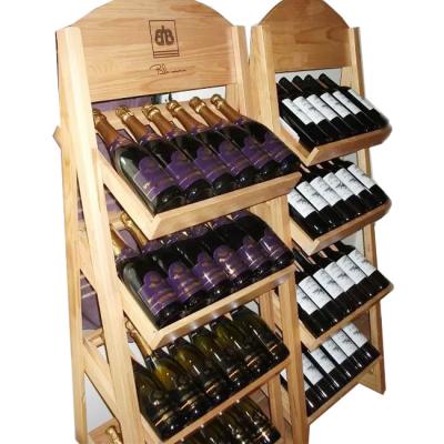 China pine wood wine display rack solid wood wooden wine rack UZ18130 for sale