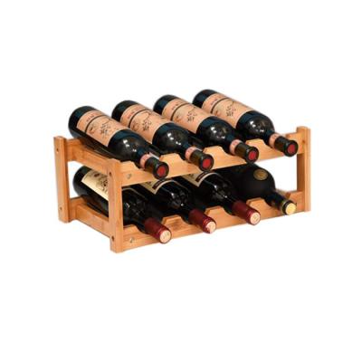 China Custom Solid Wood 12 Bottle Slab Red Wine Rack Wooden Display UZ18120 for sale