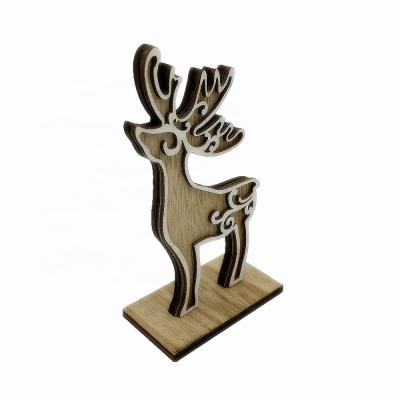 China Reindeer Decor Home Crafts Christmas Handmade Wooden Material for sale