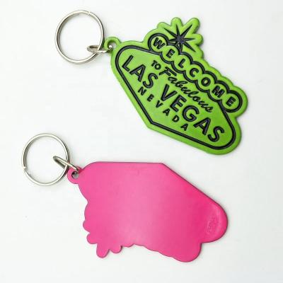 China Souvenir Las Vegas Souvenir Gifts Fluorescence Metal Key Chain , City Name Souvenir Key Chain for sale