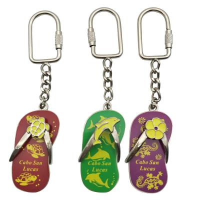 China Custom Metal Sandal Gifts Souvenir Tourism Souvenir Logo Key Chain for sale