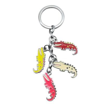 China Eco - Friendly Personalized 3D Color Croc Metal Charm Key Chain For Souvenirs for sale