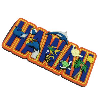 China Shape Beach Souvenir Hawaii Souvenirs Rubber Fridge Magnet In Letter Design For Tourist Souvenirs for sale