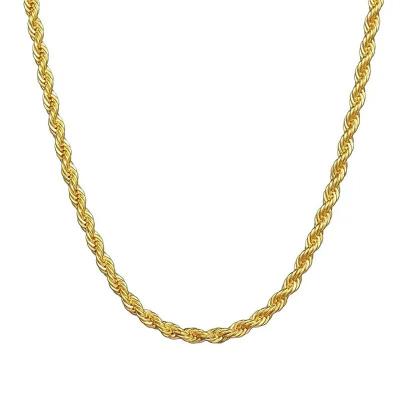 China Wholesale CLASSIC light luxury European and American style 18K metal twist chain stainless steel necklace for woman for sale