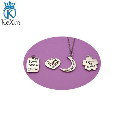 China Other Charm Pendant Stainless Steel Moon Star Flower Shape Personalized Name Necklace Gift Pendant Jewelry Custom Name Jewelry for sale