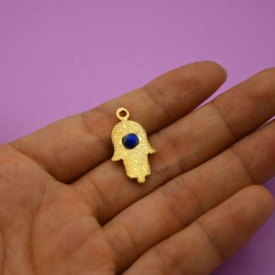 China Custom Manufacturer CLASSIC 18K Gold Color Natural Gold Buddha Hand Pendants With Opal Stone for sale